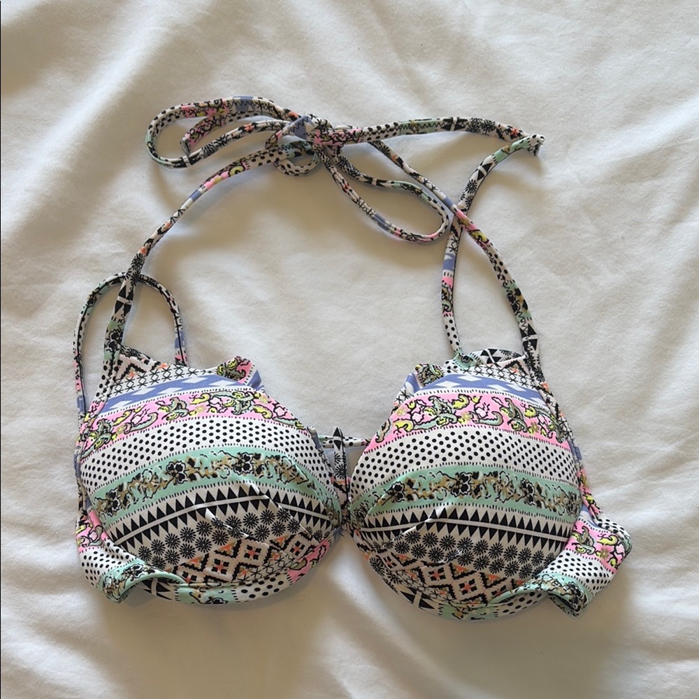 Patterned Halter Bikini Top